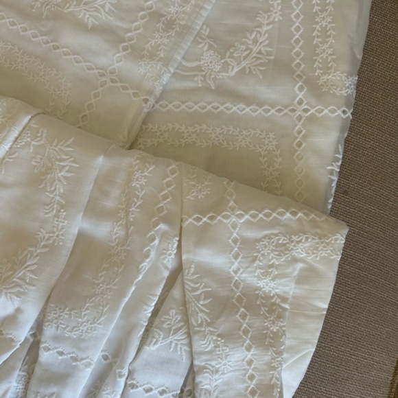 BEST Helsa Revolve Handkerchief Midi Skirt White Sheer Embroidered French Causal - Picture 11 of 15